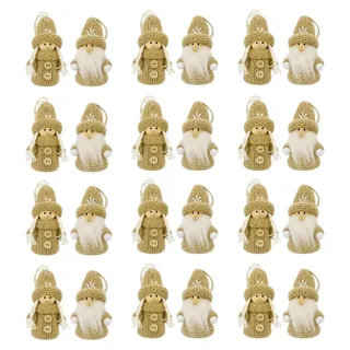 Wichtel Figuren Set 24-teilig (12 Paare) – Weihnachtsdeko 7 cm – Holz & Strick – Deko Wichtel – Skandinavische Weihnachtsdekoration – Win...