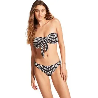 Seafolly - Zanzibar Twist Tie Front Bandeau Bikini Top Damen schwarz - schwarz