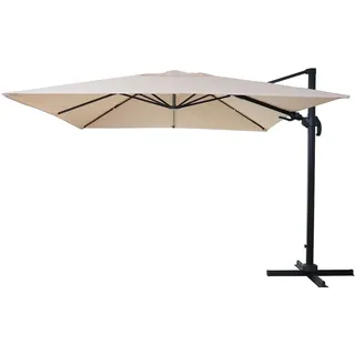 Mendler Gastronomie-Ampelschirm HWC-A96 300 x 300 cm creme ohne Ständer