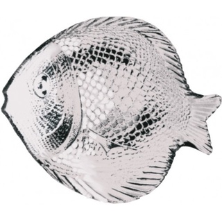 Pasabahce 24x Marine Fisch Snackplatte 20x16cm * transparent (gehärtet)