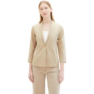 TOM TAILOR Damen Regular Fit Basic Blazer Jacke mit 3/4-Arm, 11485 - Sandy Beige, XXXL - 3XL