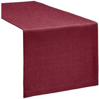Erwin Müller Tischdecke Tischläufer "Krefeld", fleckabweisend Uni rot 40 cm x 130 cm