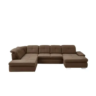 Lounge Collection Wohnlandschaft aus Mikrofaser Affair , braun , Maße (cm): B: 371 H: 100 T: 260.0