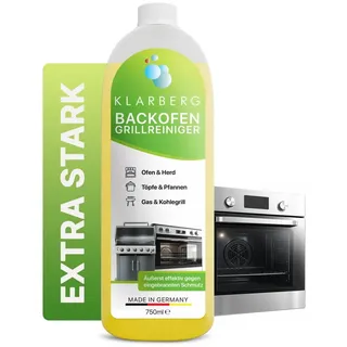 Klarberg Backofen- & Grillreiniger extra stark – für Ofen, Grill, Gasgrill Backofenreiniger (Spar-Set, [- geruchsneutral, extra stark) 750 ml
