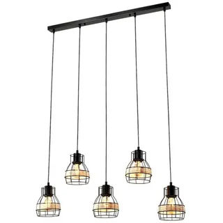LQWELL Pendelleuchte Pendellampe Hängelampe E27 Schwarz, Retro Hängeleuchte Pendelleuchte, Modern Kronleuchter Höhenverstellbare Vertigo Lampe, für Wohnzimmer Schlafzimmer Esszimmer Cafés Bartheke Restaurant schwarz