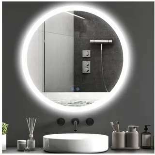 kleankin Badspiegel Ø 700 x 30 mm Silber