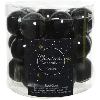 24 Weihnachtskugeln Christbaumkugeln Baumkugeln Durchmesser 25mm schwarz matt und glänzend