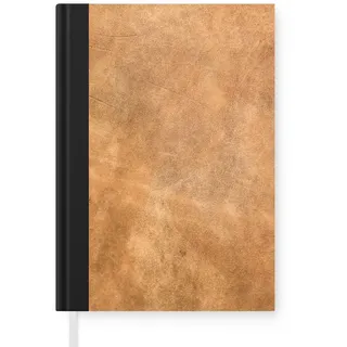 MuchoWow Notizbuch Leder - Strukturiert - Lederoptik - Braun, Notebook, Notizblock a5, Tagebuch, Journal Liniert braun