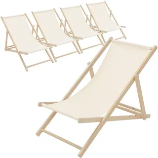 ECD Germany Sonnenliege 117 x 52 x 83 cm Beige