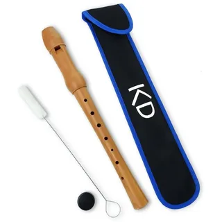 keepdrum Blockflöte keepdrum Sopran Blockflöte Deutsche Griffweise Deutsche Griffweise, Mit Zubehör und Tasche, mit Pflegeset beige