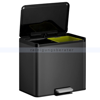 Mülltrennsystem EKO Essential Recycler 2 x 15 L schwarz inklusive Inneneimer, gedämpfter Deckel, stay open funktion