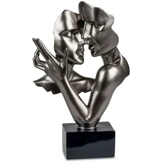 Formano Deko Liebespaar auf Sockel Metallic 38 cm Skulptur Figur Statue Paar