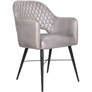 LC Home Armlehnenstuhl Virginia Leder grau