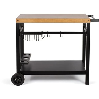 Servierwagen für plancha schwarz/holz - gs131