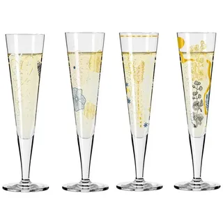 Ritzenhoff Sektglas GOLDNACHT, Glas, Handwäsche empfohlen, Mehrfarbig, Floral, H: 24cm
