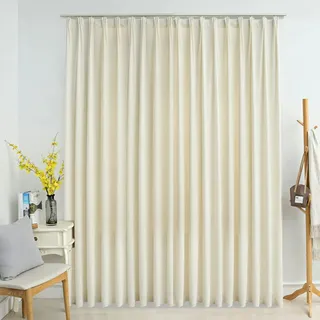 vidaXL Verdunkelungsvorhang mit Haken Samt Creme 290 x 245 cm