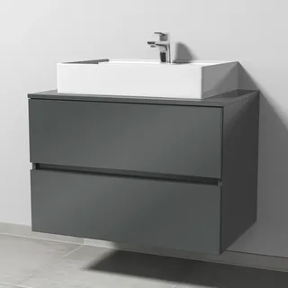 Sanipa Waschtischunterschrank „Solo One“ 800 × 561 × 520 mm in Anthrazit (glanz)