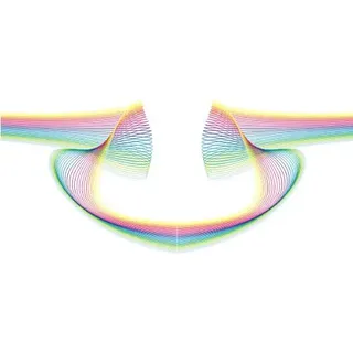 INDIGOS 4051719831849 Wandtattoo ME175 Regenbogen Atompilz Hippie Retro Party 60 x 26 cm