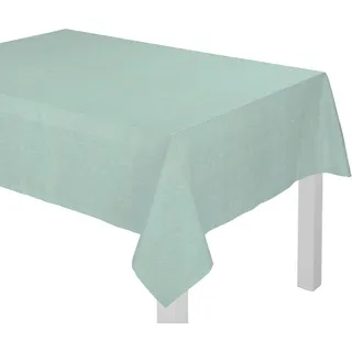 Tischdecke ADAM "Scribble", blau (natur, hellblau), B:120cm L:120cm, Bio-Baumwolle, Leinen, Tischdecken, Tischdecke, aus Leinen und Bio-Baumwolle,Made in Germany