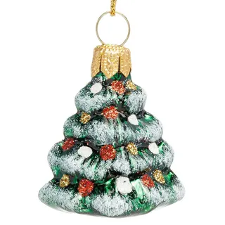 SIKORA Weihnachtsbaumkugel Mini Weihnachtsbaum besondere Weihnachtskugel Glas Anhänger – BS830M, Premium Christbaumschmuck Deko - traditionell & außergewöhnlich