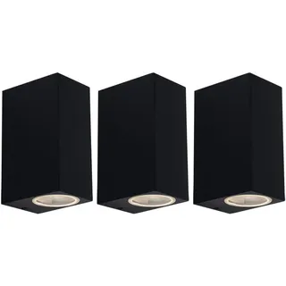 V-Tac Außenwandleuchte Aluminium 6,8x15 cm 3er Set schwarz