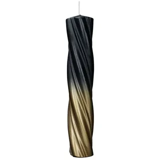 Wiedemann Kerzen Stumpenkerze Kerzen Elegant Twist Schwarz-Gold 300 x Ø 60 mm, 1 Stück schwarz
