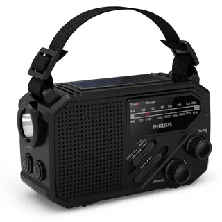 Philips TAR1659 Tragbares FM/AM Radio mit integriertem wiederaufladbarem Akku, A - Schwarz