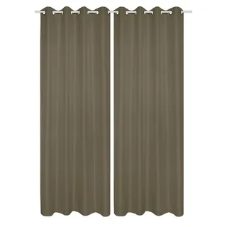 HOMEbasics Home WOHNIDEEN Vorhang 53350 Ösenschal doppelpack Atlantik blickdicht, 235x140 cm (2 St), Ösen, blickdicht, 100% Polyester grau
