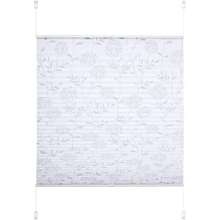 JalousieCrew Klemmfix Plissee Ausbrenner Weiss - Breite 40 bis 120 cm, Länge 130 cm und 210 cm - Klemm - Rollo ohne zu Bohren (50 x 130 cm)