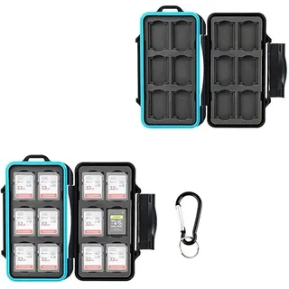 JJC Speicherkarte Case - Geeignet für 12 - SD & 12 CF Express A Karten - Wasserdicht
