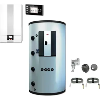 Wolf CGB-2-14 14kW Gas-Brennwerttherme mit Speicher BSP-1000, BM-2, Aufputz