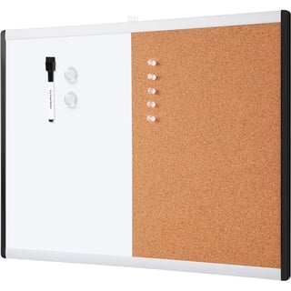 Amazon Basics Rechteckig Magnetisches Whiteboard, Doppel-Pinnwand, Kunststoff / Aluminiumrahmen, trocken abwischbar, Weiß, Gelb, 43.2 x 58.4 cm, 1 Stück