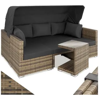 Tectake San Marino Aluminium Rattan Lounge grau