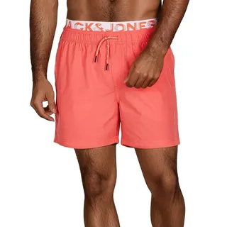 Jack & Jones Badeshorts Herren Badehose MAUI JJSWIM Regular Fit (1-St) Sportshorts mit Kordelzug rot 3XL