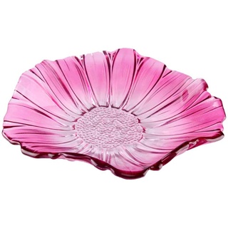 Glas Obstschale, Moderner Große Schale, Essen Tablett Als Dekorativer Hingucker Für Mehr Platz Auf Der Arbeitsplatte, ø 30cm X 7.5cm,Pink