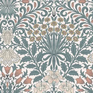 William Morris At Home Vliestapete "Garden", blau, H:10m L:10m, Vlies,