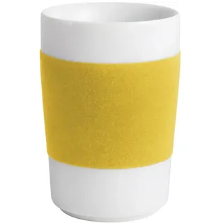 KAHLA Becher touch! henkelloser Becher mit Samt-Banderole, 1-tlg., Porzellan, Made in Germany gelb 350 ml | Ø 7.7 cm x 11.3 cm
