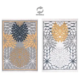 jimri Kelim Teppich 80 x 150 cm Blau/Gold