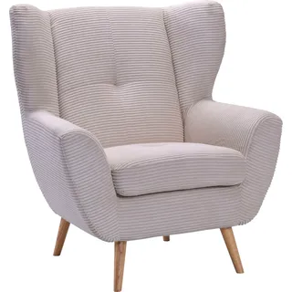 exxpo - sofa fashion Ohrensessel ALVESTA Cord 90 x 102 x 90 cm Beige