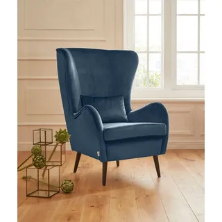 Home affaire Sessel Sallito, Ohrensessel, TV-Sessel, für Wohnzimmer, auch in Samtcord blau