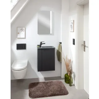 Fackelmann Waschbeckenunterschrank 44 x 60 x 24,3 cm Schwarz Matt