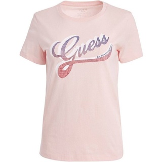 Guess T-Shirt Damen T-Shirt SHADED LOGO (1-tlg) rosa XSengelhorn