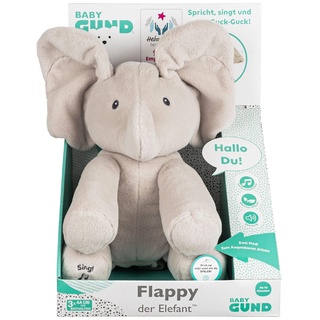 GUND Flappy, der singende und sprechende Elefant spielt Guck-Guck mit den Ohren - deutsch, ca. 30 cm, ab 10 Monaten