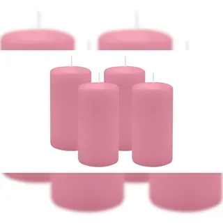 Kopschitz Kerzen 4er Set Stumpenkerzen/Adventskranzkerzen Altrosa Ø 60 x 100 mm