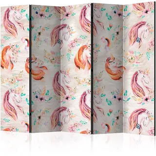 murando - Paravent Raumteiler Innen Einhorn 225x172 cm einseitig auf Vlies-Leinwand Bedruckt Trennwand Spanische Wand Sichtschutz Raumtrenner Home Office Kinderzimmer e-C-0058-z-c