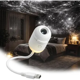 2-in-1 Galaxy-Projektor-Nachtlicht, USB-Galaxy-Projektor mit 12 verschiebbaren Projektionsfilmen, 360° verstellbares 2-in-1-Nachtlicht + Galaxy-Projektoren, Sternen-Nachtlicht-Projektoren für Auto
