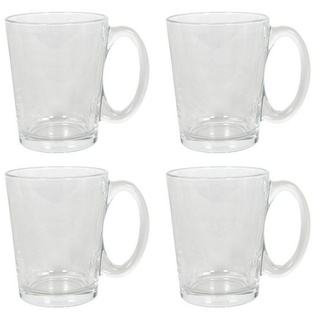 Neuetischkultur Tasse Tasse 4 Stück Glastasse 300 ml, Glas, Teetasse Kaffeetasse weiß