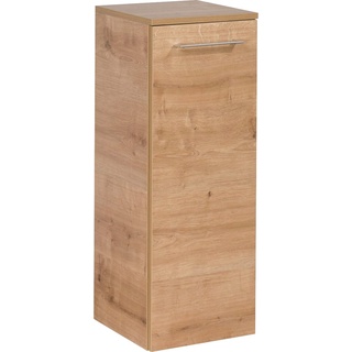 Midischrank FACKELMANN "B.perfekt" Schränke Gr. B/H/T: 30 cm x 81 cm x 32 cm, Türanschlag wechselbar, 1 St., braun (eiche) Bad-Midischränke Badmöbel Breite 30,5 cm