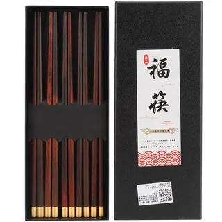 Set Mit 5 Paar Chinesischen Essstäbchen Aus Dalbergia-cochinchinensis-holz – Ein Sicheres, Handgefertigtes Geschenk Für Familie Und Freunde