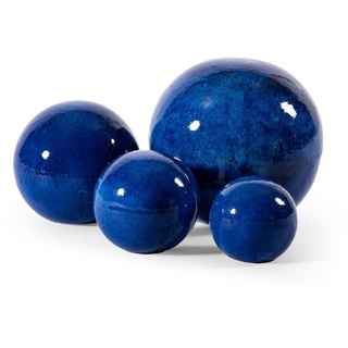 Teramico Dekokugel Gartenkugeln Keramik 3er Set Blau glasiert, 100% Frostfest blau